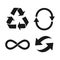 Collection of Eco, Organic, Ecology, Recycle black symbols or signs