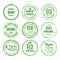 Collection of Ecology farm bio food vector green premium badges