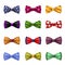 Collection of elegant bow ties, trendy neckties