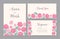 Collection of elegant templates for Save the Date card, wedding invitation or thank you note with hand drawn roses