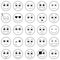 Collection of emoticon icons. Abstract emoji illustration. Smile icons vector illustration isolated on white background.