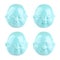 Collection of emotions. Four views of turquoise head statuette