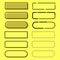 Collection empty web buttons. Yellow buttons for internet, web apps, sites and other. Set of internet templates in yellow color,