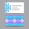 Collection of ethnic business cards with a national ornament . Vector set with logo for salon Spa, yoga, esoterica