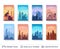 Collection of famous city scapes.