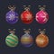 Collection of fancy colorful Christmas baubles