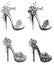 Collection of fashion high heels shoes