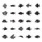 Collection of Fishes Glyph Vector Icons