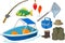 Collection of fishing equipment