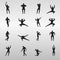 A collection of fitness silhouettes