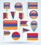 Collection Flag of Armenia, vector illustration