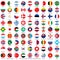 Collection of flag button icons design