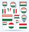 Collection Flag of hungary, vector illustration