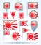 Collection Flag of Japan imperial, vector illustration