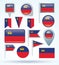 Collection Flag of Liechtenstein, vector illustration.