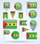 Collection Flag of Sao Tome and Principe, vector illustration