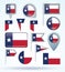 Collection Flag of Texas, vector illustration