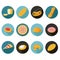 Collection of flat bread icons