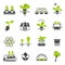 Collection of flat icons - hydroponic gardening systems