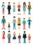 Collection of flat people figures. Various age period.