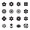 Collection of flower icons isolated on a white background. Vector illustration