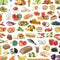 Collection of food and drink background collage healthy eating f