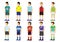 Collection of footballer or soccer player in different jersey/outfit. Concept of sport fashion and design