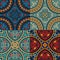 Collection of four colorful tribal ethnic seamless patterns