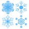 Collection of four elegance snowflakes