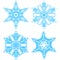 Collection of four elegance snowflakes