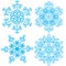 Collection of four elegance snowflakes