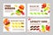 Collection free burgers promo loyalty card vector flat illustration discount voucher gift fast food