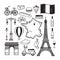 collection of french icons. Vector illustration decorative design