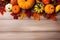 A collection of fresh Autumn harvest pumpkins. Autumn seasonal concept.