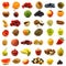 Collection of fresh and colorful fruits and nuts