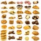 Collection of freshly baked buns,cookies and bread