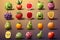 A collection of fruit emojis, each representing a distinct feeling