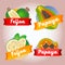 Collection fruit feijoa papaya badge