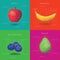 Collection of fruit infographic. Vector illustration decorative design