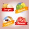 Collection fruit longan and guava badge