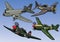 Collection of full color world war 2 military aircraft