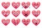 Collection of funny emoticon hearts