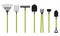 Collection of garden tools. Rake, shovel, pitchfork, hoe. A set of gardening tools. Design elements in a cartoon flat