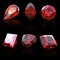 Collection garnet gems diferent shapes