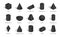 Collection of geometrical shapes. Volumetric basic geometric shapes. Black and white isometric 3d illustration isolated on white