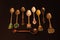 Collection of gift spoons from different countries