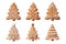 Collection of Gingerbread Christmas tree on transparent background