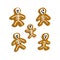 A collection of gingerbread men, skeletons, ghosts and bones. Halloween. A set of cookies. Popular on selected desserts, children