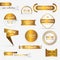 Collection of golden premium promo seals/stickers.