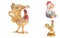 Collection golden roosters toys statue symbol new year